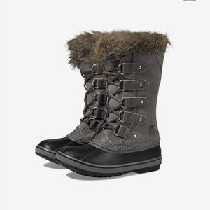 Sorel Joan of Arctic Grey Waterproof Suede Snow Boot with Fur